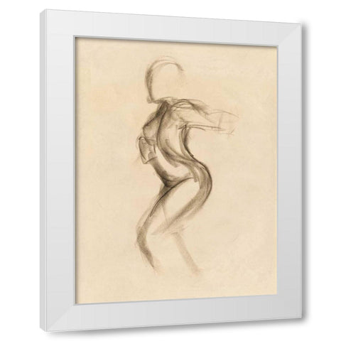 Figure Study IV White Modern Wood Framed Art Print by Wild Apple Portfolio