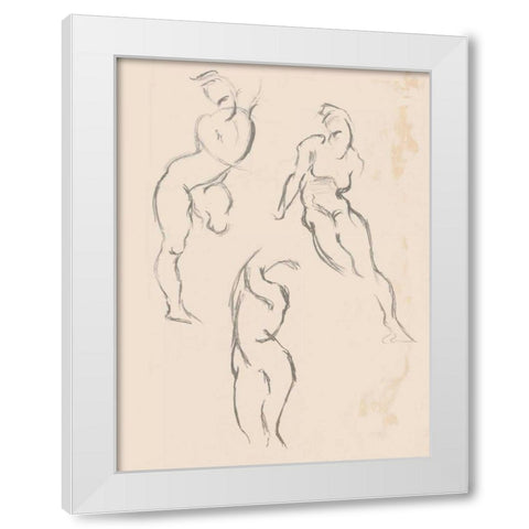 Figure Study VI White Modern Wood Framed Art Print by Wild Apple Portfolio