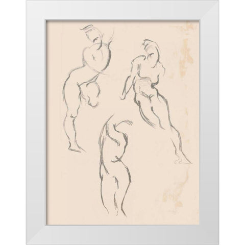 Figure Study VI White Modern Wood Framed Art Print by Wild Apple Portfolio