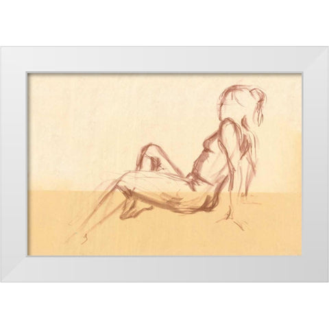 Figure Study VII White Modern Wood Framed Art Print by Wild Apple Portfolio
