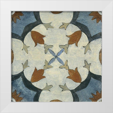 Old World Tile V White Modern Wood Framed Art Print by Vassileva, Silvia