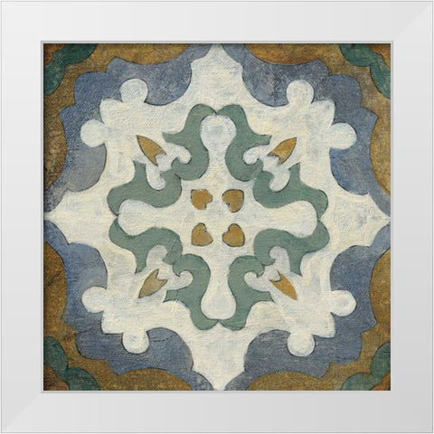 Old World Tile VI White Modern Wood Framed Art Print by Vassileva, Silvia