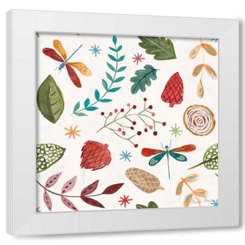 Whimsical Woodland Pattern IV White Modern Wood Framed Art Print by Zaman, Farida