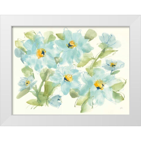 Sparkling Cosmos White Modern Wood Framed Art Print by Paschke, Chris