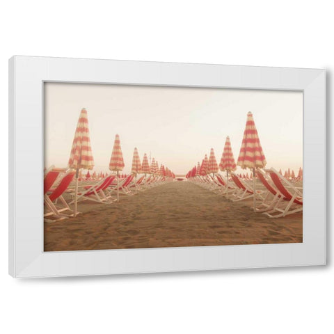 At the Beach I White Modern Wood Framed Art Print by Aledanda