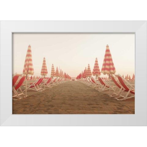 At the Beach I White Modern Wood Framed Art Print by Aledanda