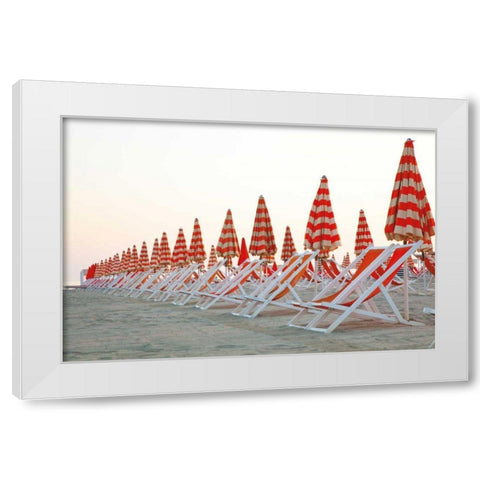 At the Beach II White Modern Wood Framed Art Print by Aledanda