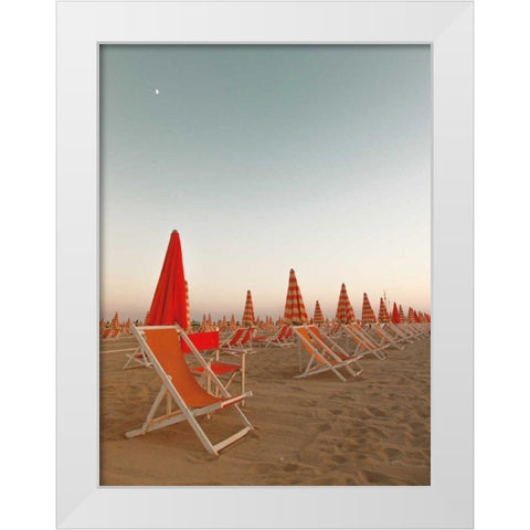 At the Beach III White Modern Wood Framed Art Print by Aledanda