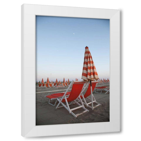 At the Beach IV White Modern Wood Framed Art Print by Aledanda