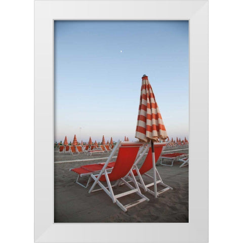 At the Beach IV White Modern Wood Framed Art Print by Aledanda
