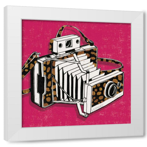 Jungle Camera Bright Rose White Modern Wood Framed Art Print by Mullan, Michael