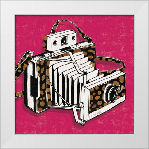 Jungle Camera Bright Rose White Modern Wood Framed Art Print by Mullan, Michael