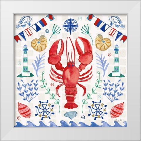 Maritime Delight III White Modern Wood Framed Art Print by Zaman, Farida