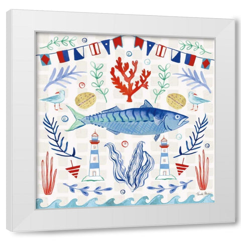 Maritime Delight IV White Modern Wood Framed Art Print by Zaman, Farida