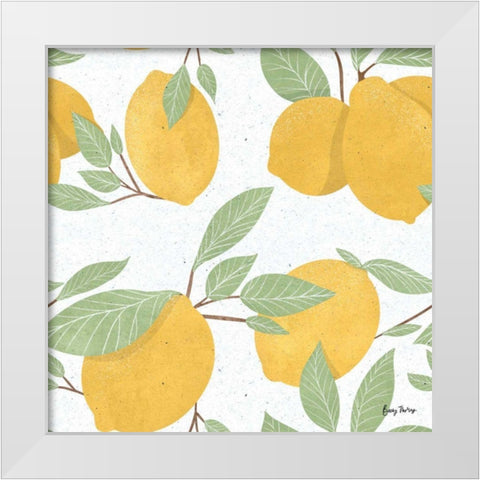 Fruity Cocktails Pattern II White Modern Wood Framed Art Print by Thorns, Becky