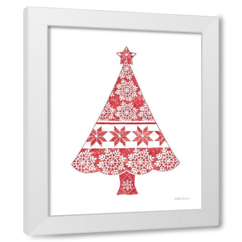 Nordic Holiday Christmas Tree White Modern Wood Framed Art Print by Grove, Beth