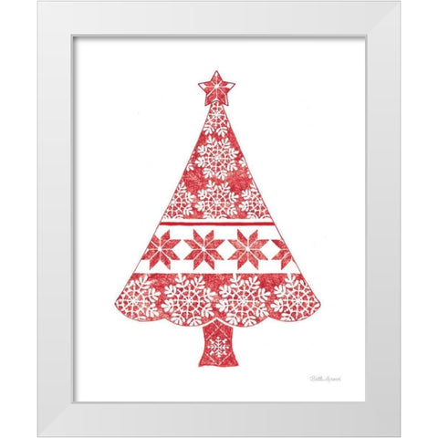 Nordic Holiday Christmas Tree White Modern Wood Framed Art Print by Grove, Beth