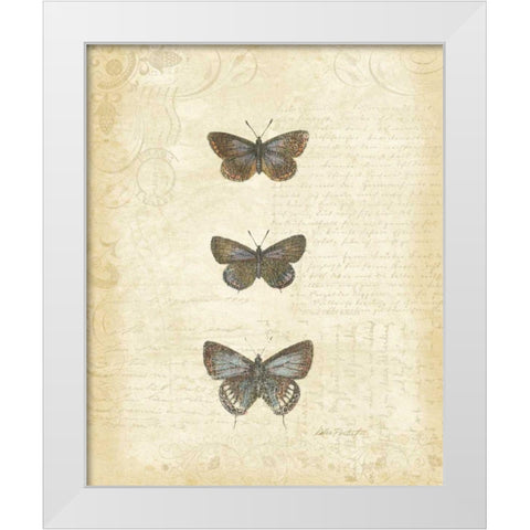 Botanical Butterflies II White Modern Wood Framed Art Print by Pertiet, Katie
