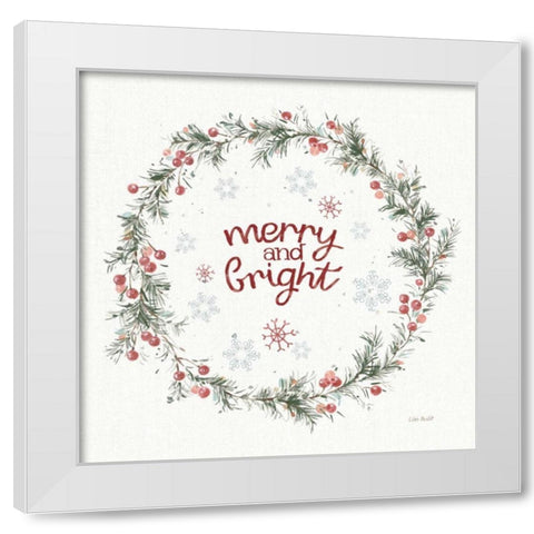 A Christmas Weekend Merry and Bright White Modern Wood Framed Art Print by Audit, Lisa
