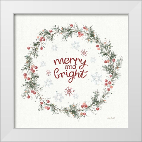 A Christmas Weekend Merry and Bright White Modern Wood Framed Art Print by Audit, Lisa