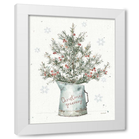 A Christmas Weekend II Greenery White Modern Wood Framed Art Print by Audit, Lisa