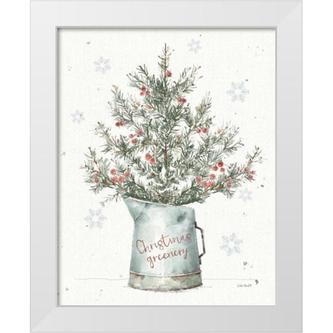A Christmas Weekend II Greenery White Modern Wood Framed Art Print by Audit, Lisa