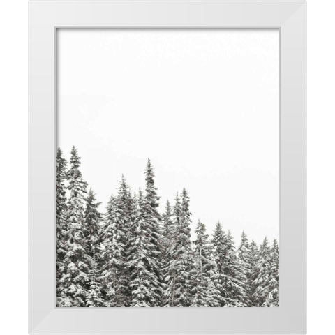 Gold Lake Trees White Modern Wood Framed Art Print by Marshall, Laura