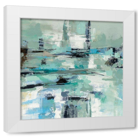 Sage Sea Foam White Modern Wood Framed Art Print by Vassileva, Silvia