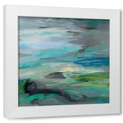 Volcano Edge White Modern Wood Framed Art Print by Vassileva, Silvia