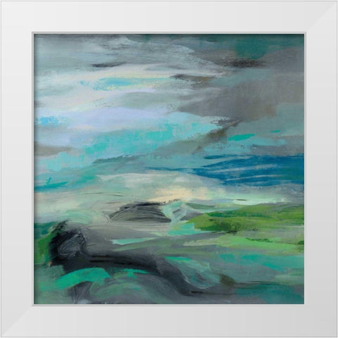 Volcano Edge White Modern Wood Framed Art Print by Vassileva, Silvia