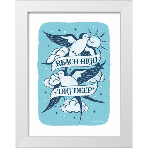 Reach High White Modern Wood Framed Art Print by Snowdon, Alexandra