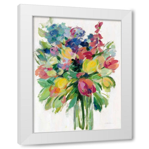 Earthy Colors Bouquet II White White Modern Wood Framed Art Print by Vassileva, Silvia