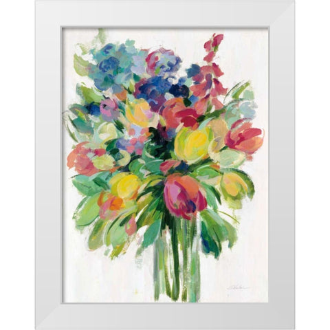Earthy Colors Bouquet II White White Modern Wood Framed Art Print by Vassileva, Silvia