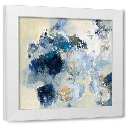 Indigo Monotype White Modern Wood Framed Art Print by Vassileva, Silvia