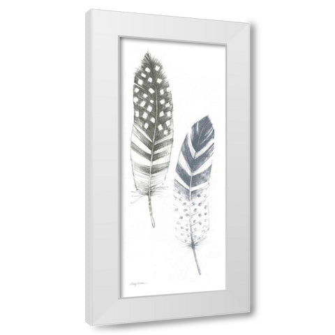Feather Sketches VIII Blue Gray White Modern Wood Framed Art Print by Tillmon, Avery