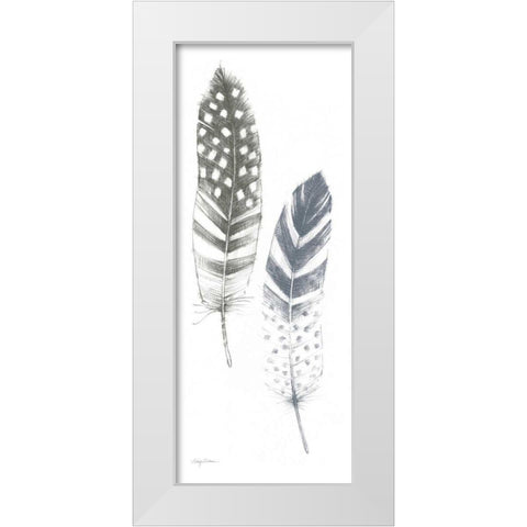 Feather Sketches VIII Blue Gray White Modern Wood Framed Art Print by Tillmon, Avery