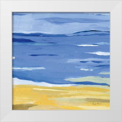 Coastal Abstract White Modern Wood Framed Art Print by Zaman, Farida