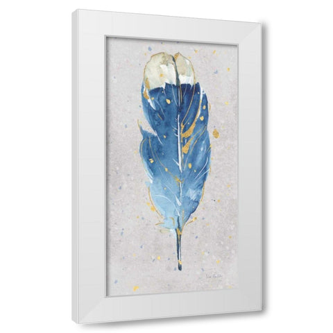 Indigold XVIII on Gray Panel White Modern Wood Framed Art Print by Audit, Lisa