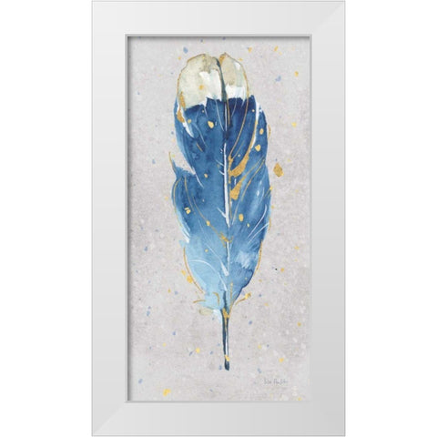 Indigold XVIII on Gray Panel White Modern Wood Framed Art Print by Audit, Lisa