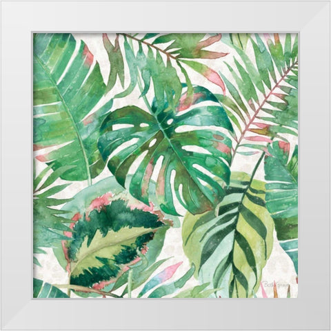 From the Jungle Pattern III White Modern Wood Framed Art Print by Grove, Beth