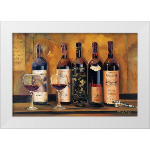 Cellar Reds White Modern Wood Framed Art Print by Hageman, Marilyn