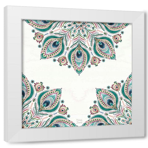 Bohemian Vibes Pattern VIIA White Modern Wood Framed Art Print by June, Dina