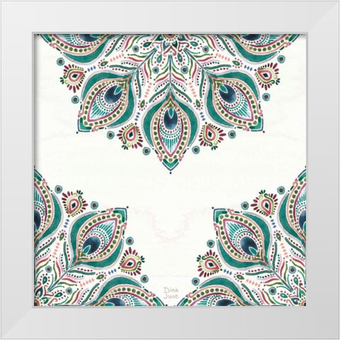 Bohemian Vibes Pattern VIIA White Modern Wood Framed Art Print by June, Dina
