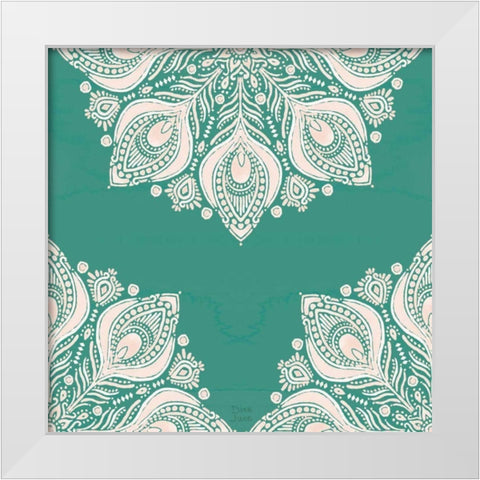 Bohemian Vibes Pattern VIIG White Modern Wood Framed Art Print by June, Dina