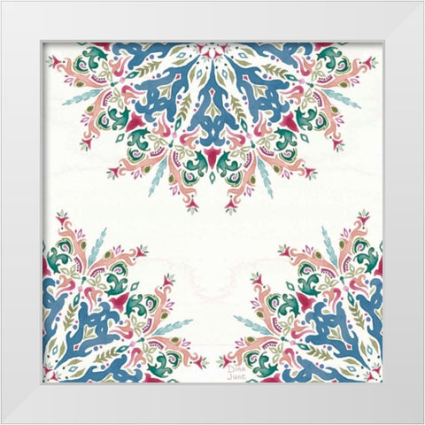 Bohemian Vibes Pattern VIIIA White Modern Wood Framed Art Print by June, Dina