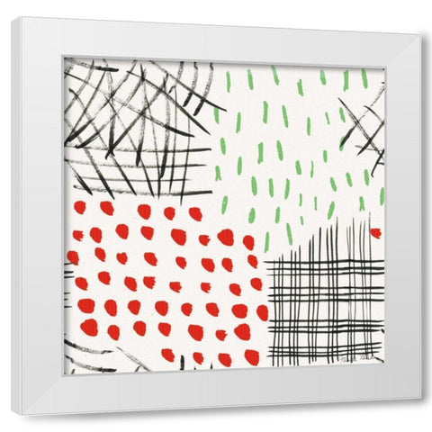 Neighborhood Holiday Pattern II White Modern Wood Framed Art Print by Zaman, Farida