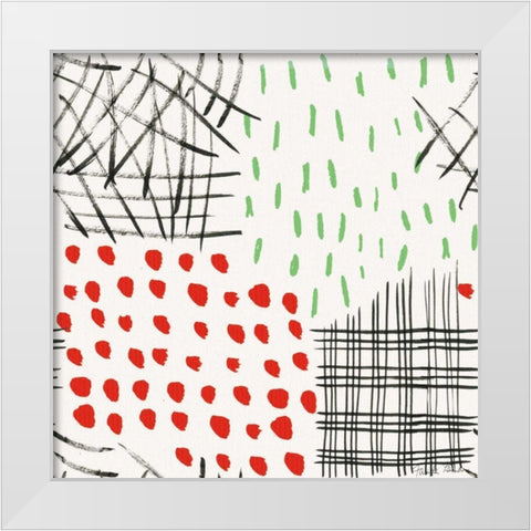 Neighborhood Holiday Pattern II White Modern Wood Framed Art Print by Zaman, Farida