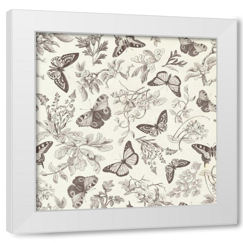 Butterfly Mandala Pattern IV White Modern Wood Framed Art Print by Wild Apple Portfolio