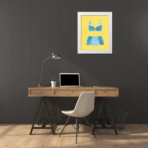 Bathing Beauties II Pastel White Modern Wood Framed Art Print by Averinos, Melissa