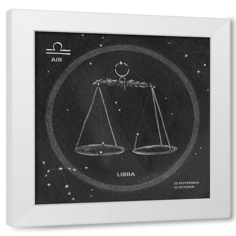 Night Sky Libra v2 White Modern Wood Framed Art Print by Miller, Sara Zieve